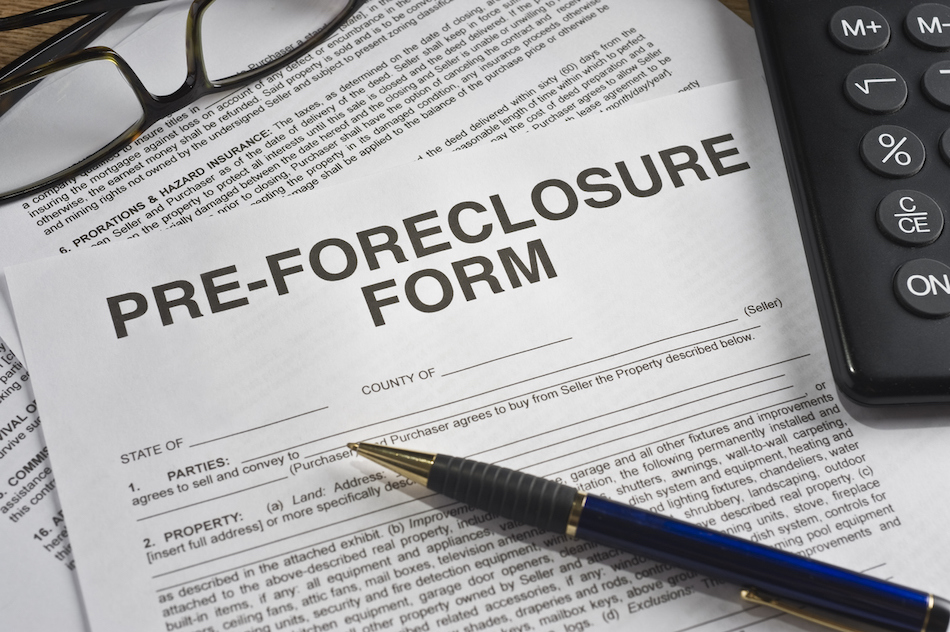 What does pre-foreclosure mean in real estate?